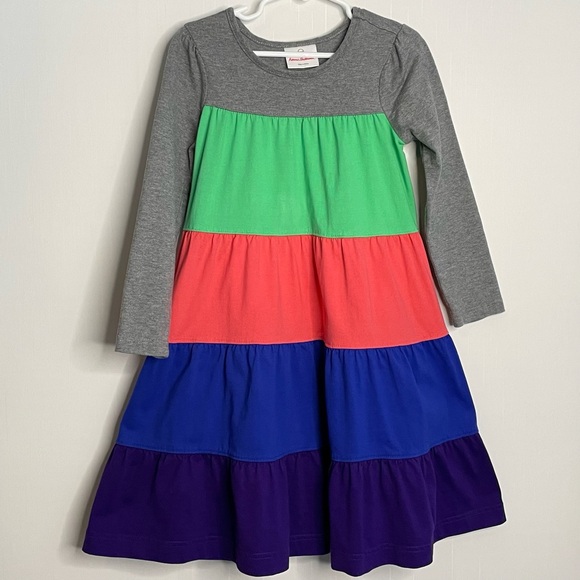 Hanna Andersson Other - Hanna Andersson Girls Tiered Color block Twirl Power LS Dress Size 5 110 cm